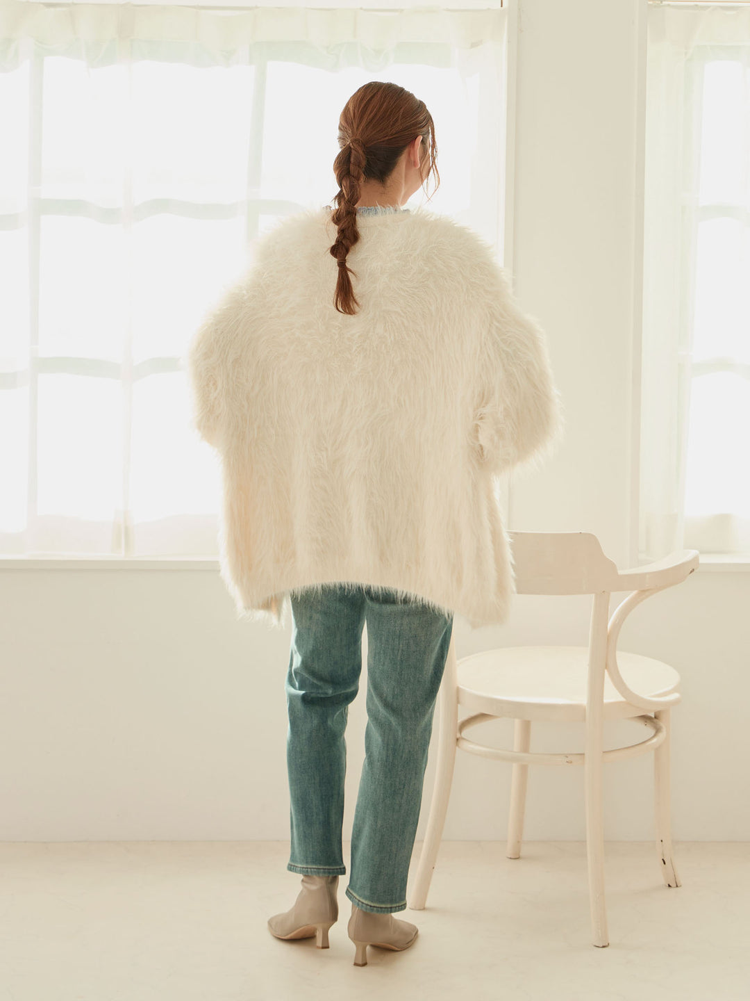 [Maternity/Nursing Wear] Fluffy Cardigan Ecru