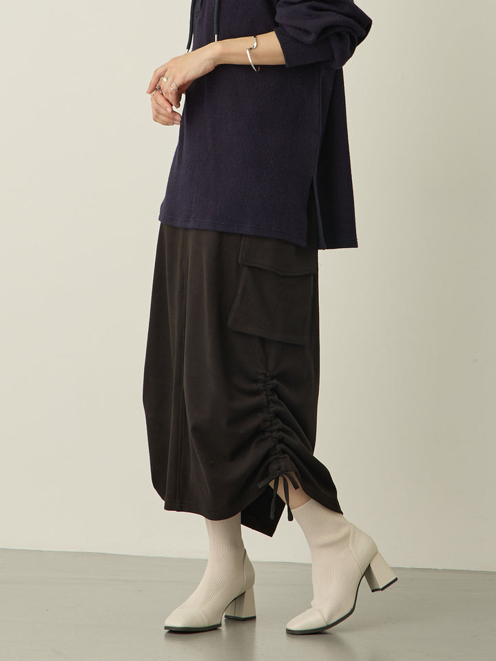 [Maternity/Postpartum] Fleece Cargo Skirt Black