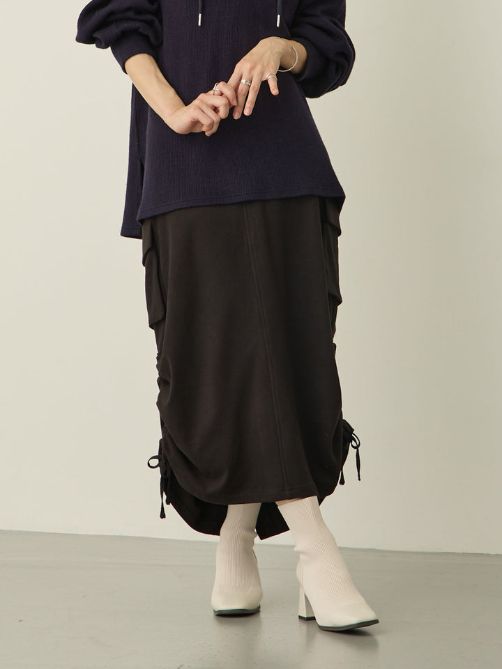 [Maternity/Postpartum] Fleece Cargo Skirt Black