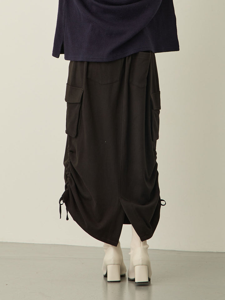 [Maternity/Postpartum] Fleece Cargo Skirt Black