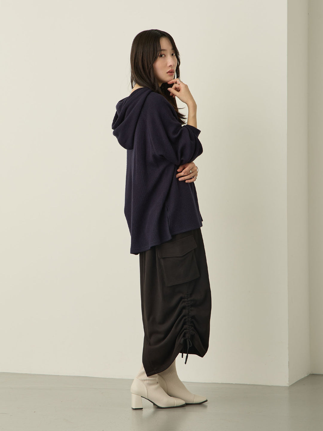 [Maternity/Postpartum] Fleece Cargo Skirt Black