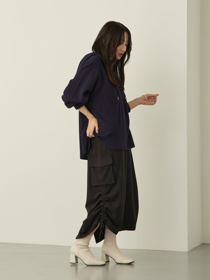 [Maternity/Postpartum] Fleece Cargo Skirt Black