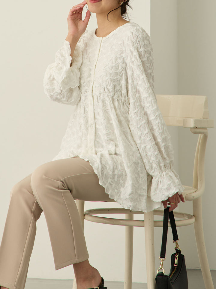 [Maternity/Nursing Wear] Candy Sleeve 2-Way Blouse Lace