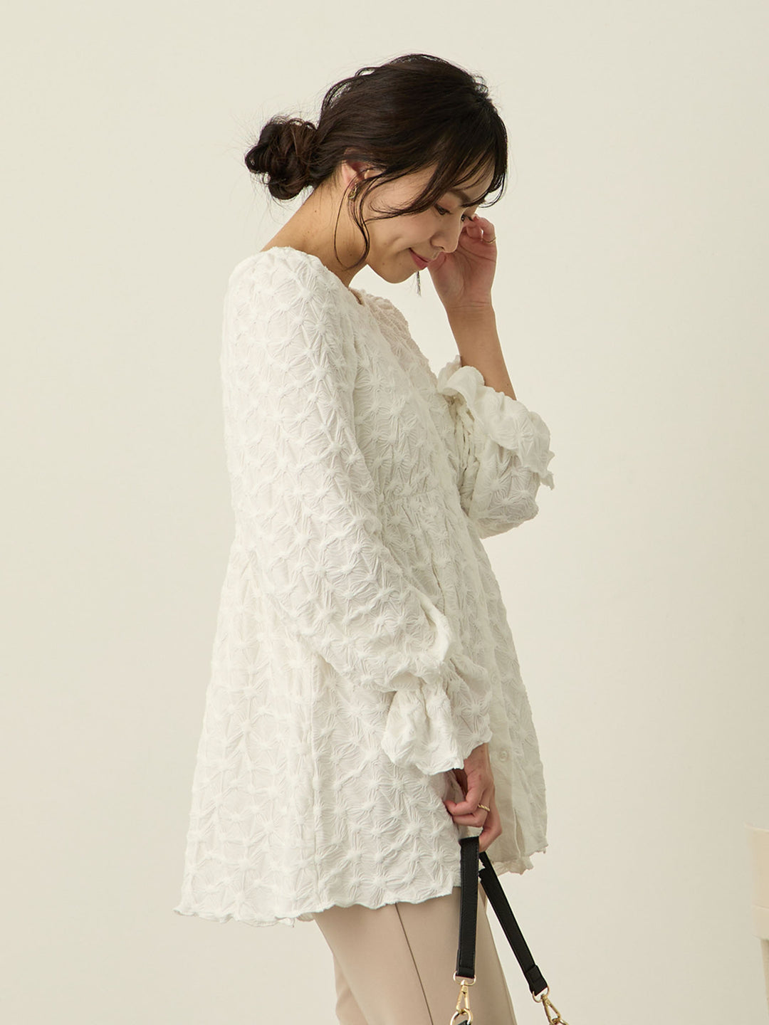 [Maternity/Nursing Wear] Candy Sleeve 2-Way Blouse Lace