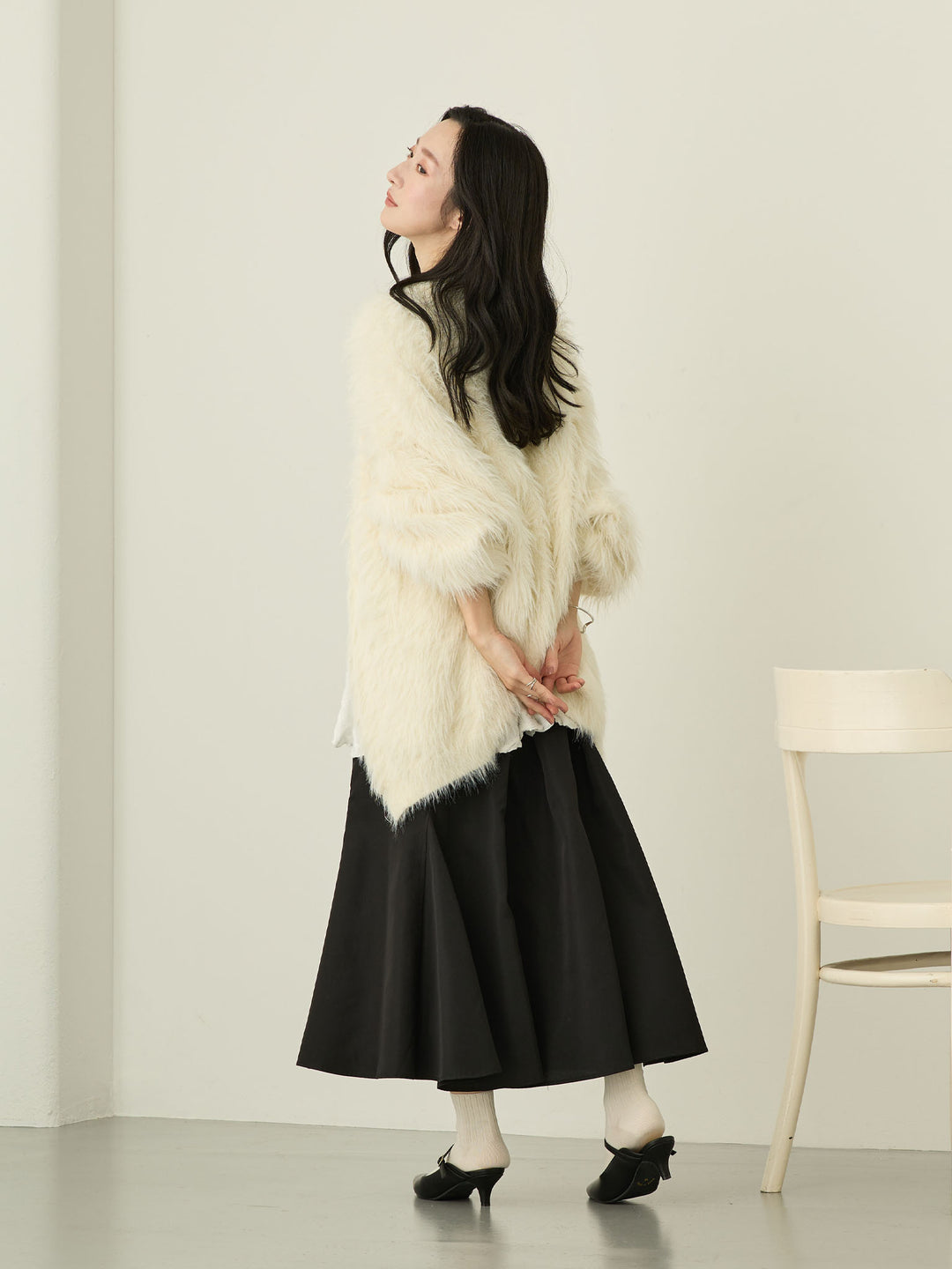 [Maternity/Nursing Wear] Fluffy Cardigan Ecru