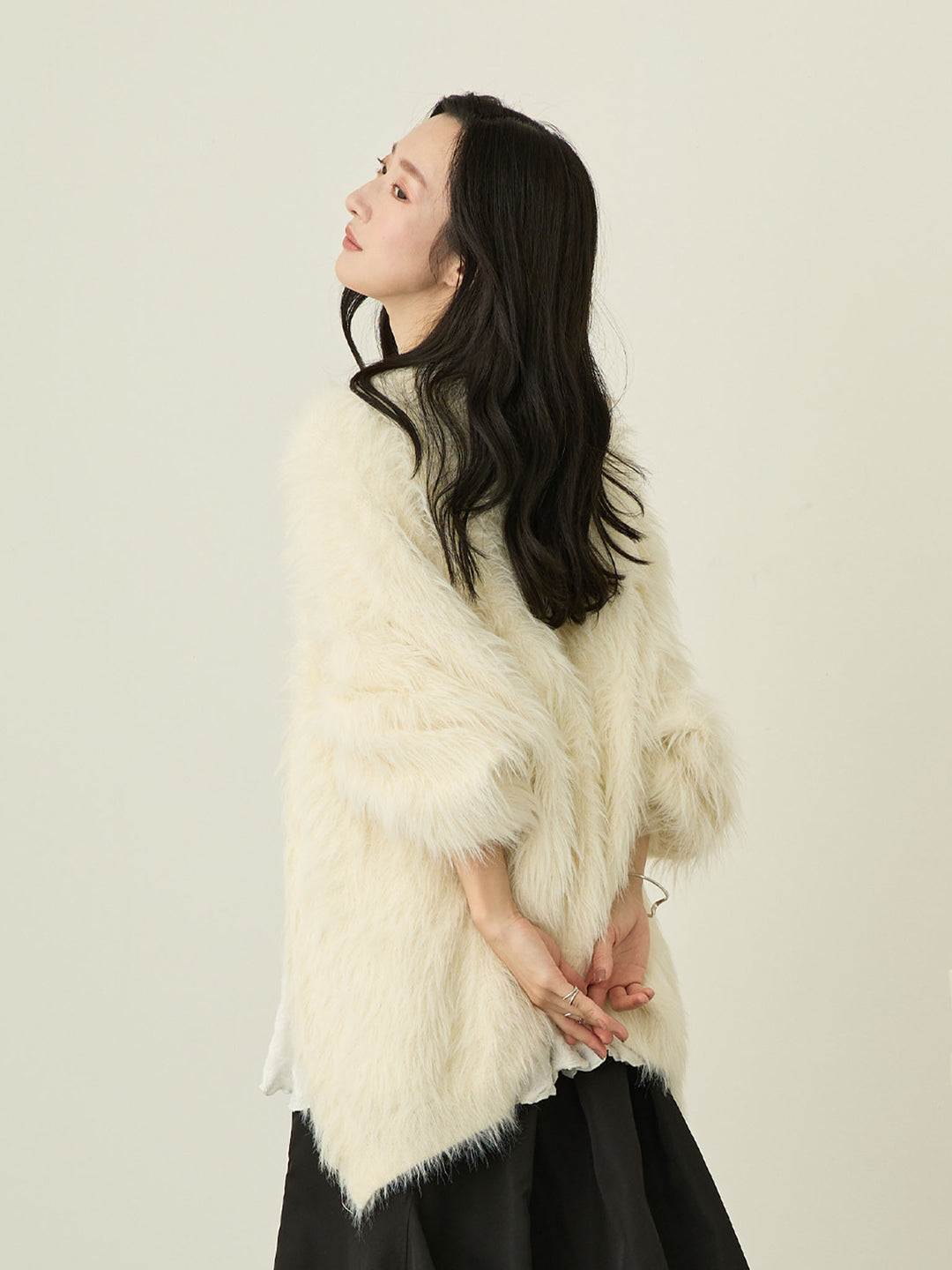 [Maternity/Nursing Wear] Fluffy Cardigan Ecru