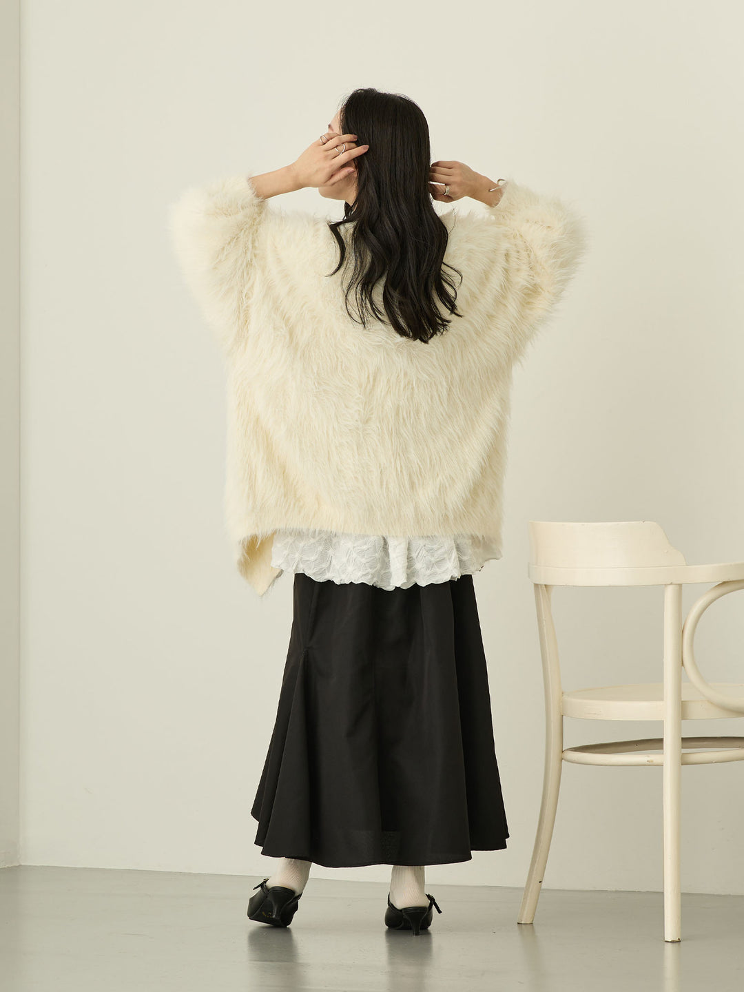 [Maternity/Nursing Wear] Fluffy Cardigan Ecru