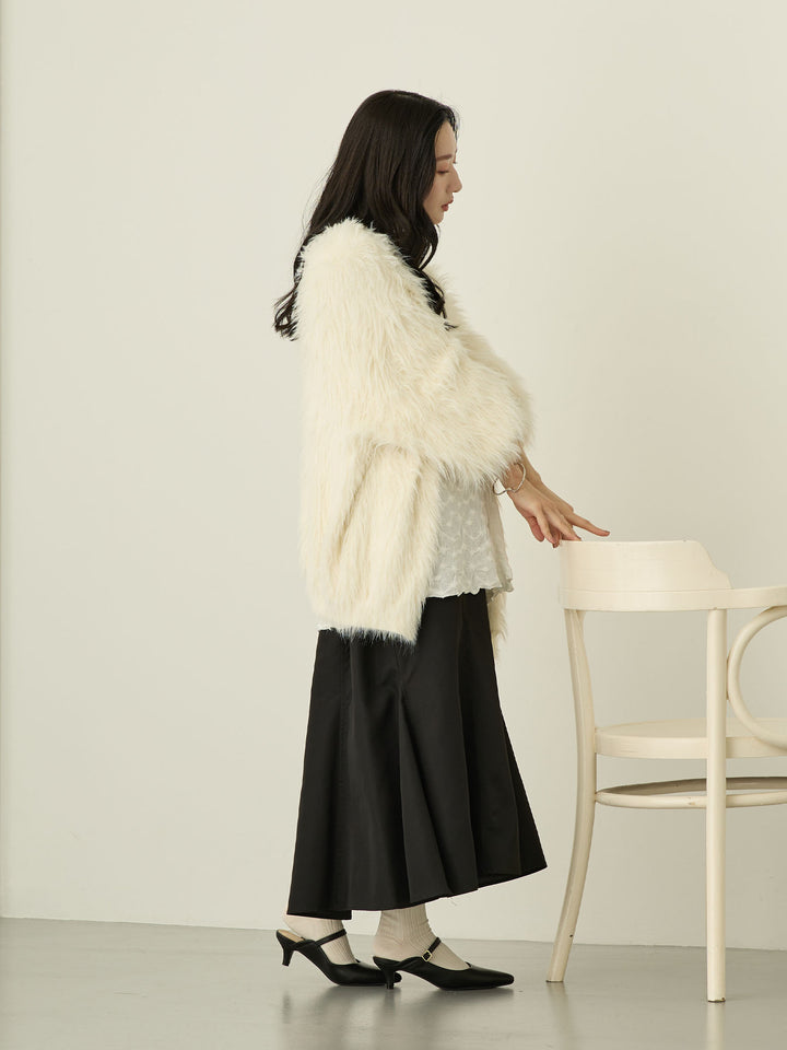 [Maternity/Nursing Wear] Fluffy Cardigan Ecru