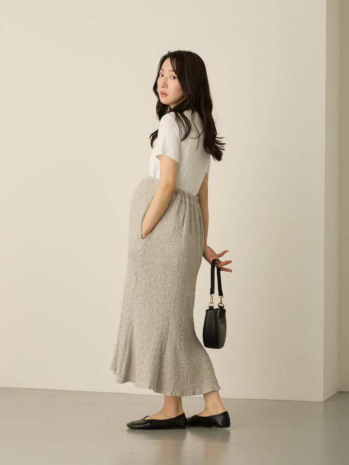 [Maternity/Postpartum] Stretch Mermaid Skirt Gray