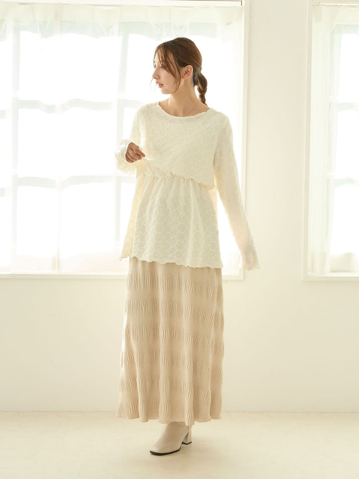 [Maternity/Nursing Wear] Mellow Design Top Ivory