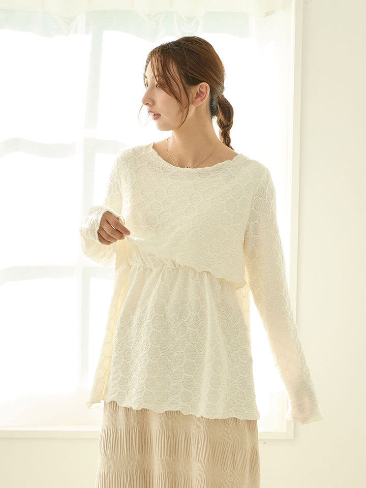 [Maternity/Nursing Wear] Mellow Design Top Ivory