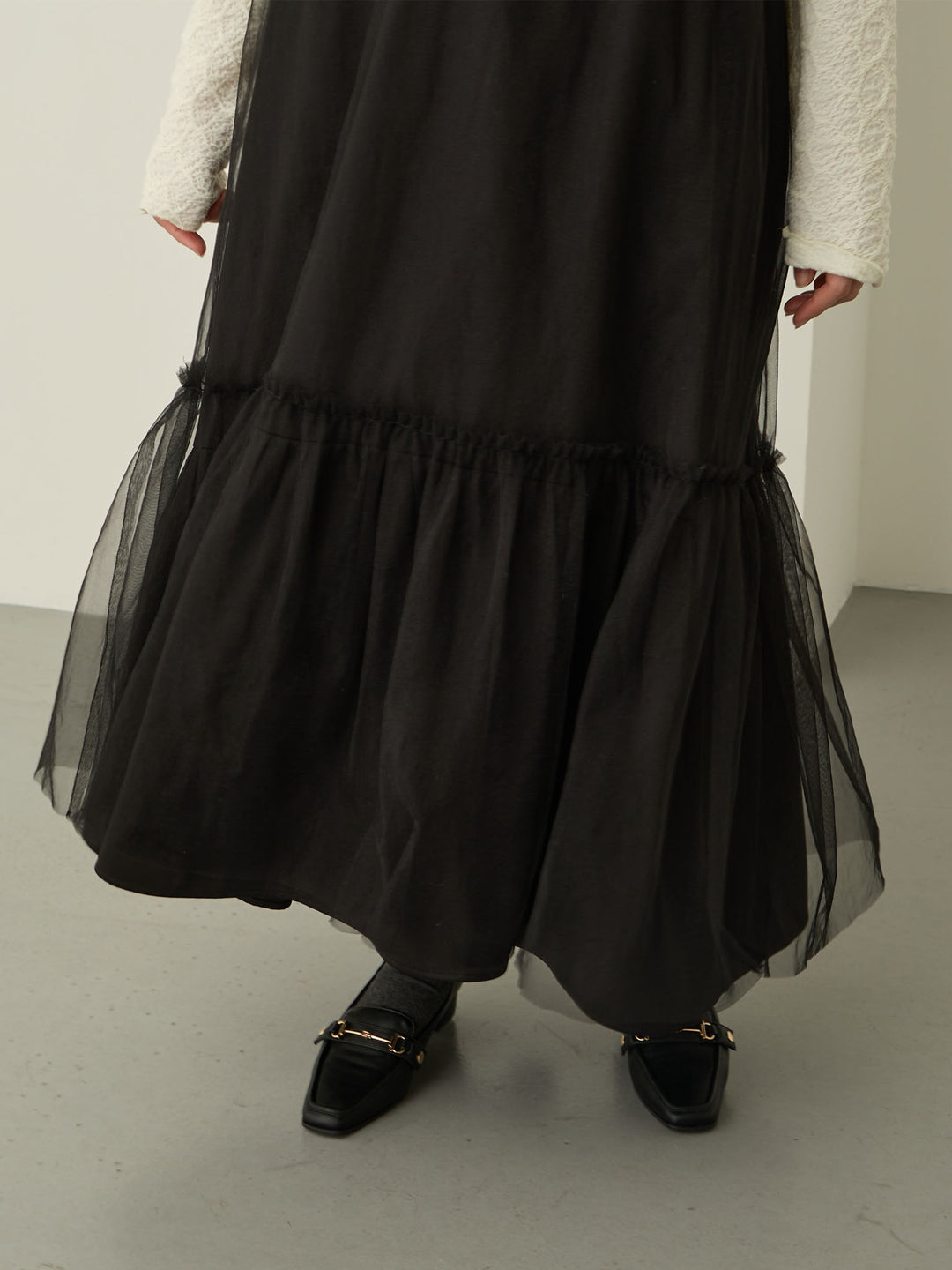 [Maternity/Nursing Wear] Tulle Jumper Skirt Black