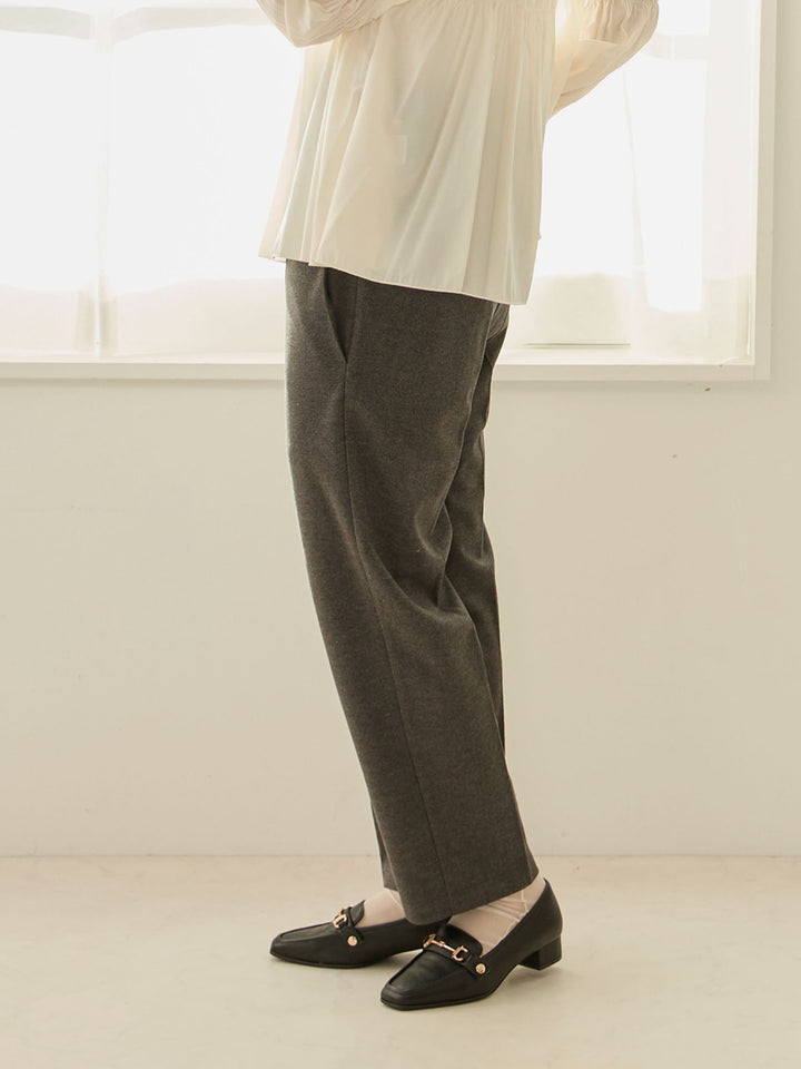 [Maternity/Postpartum] Brushed beautiful leg maternity pants Gray