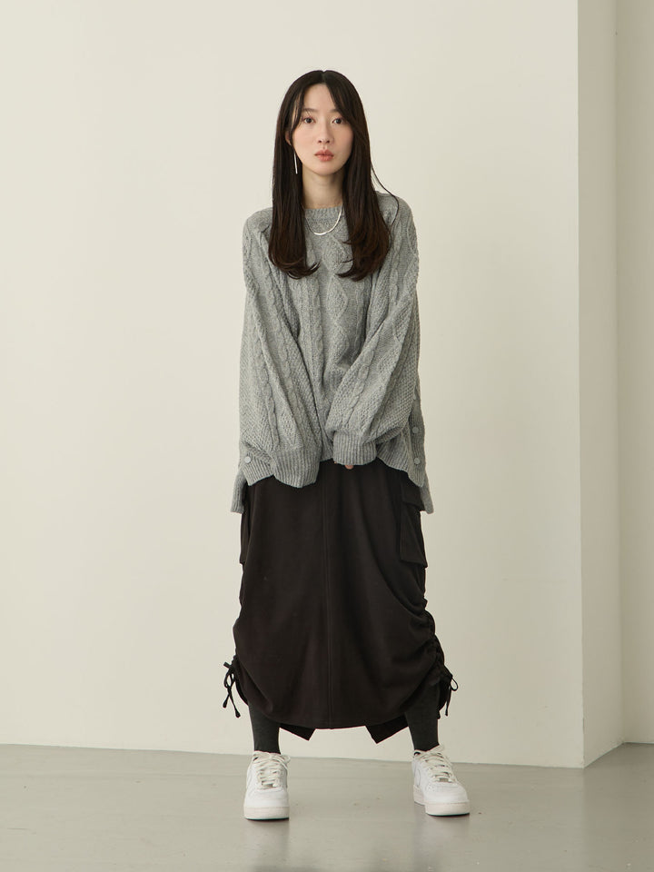 [Maternity/Postpartum] Fleece Cargo Skirt Black