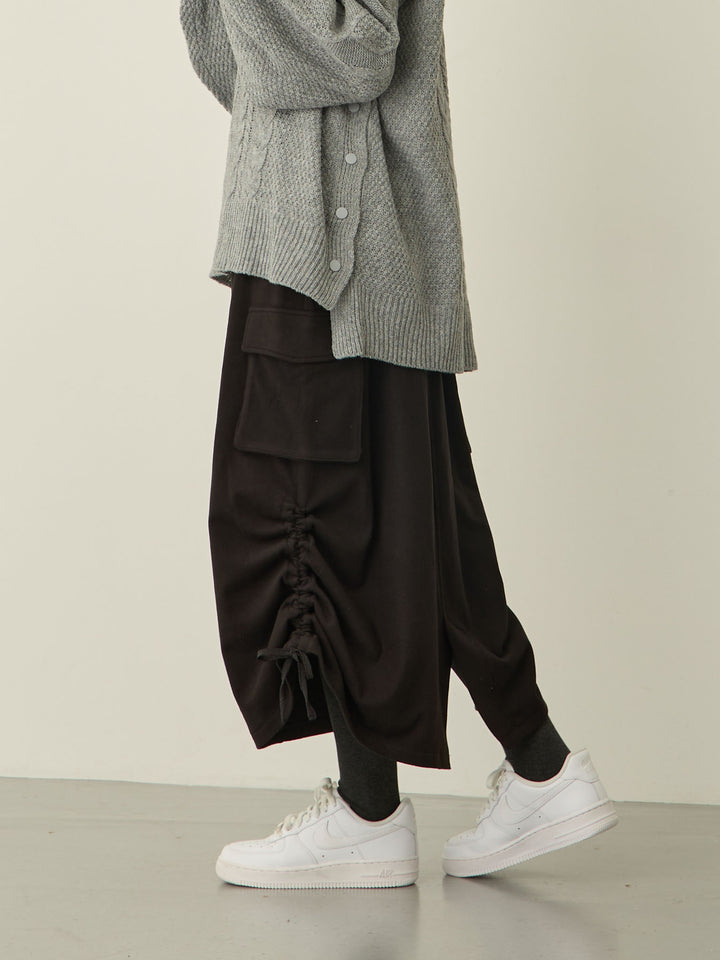 [Maternity/Postpartum] Fleece Cargo Skirt Black