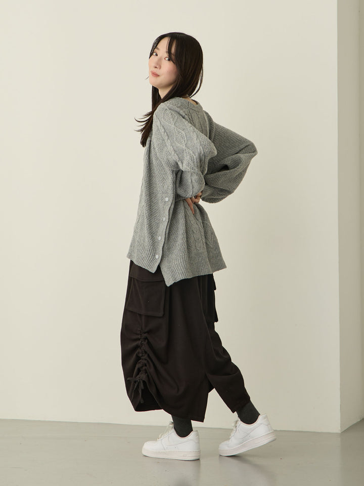 [Maternity/Postpartum] Fleece Cargo Skirt Black