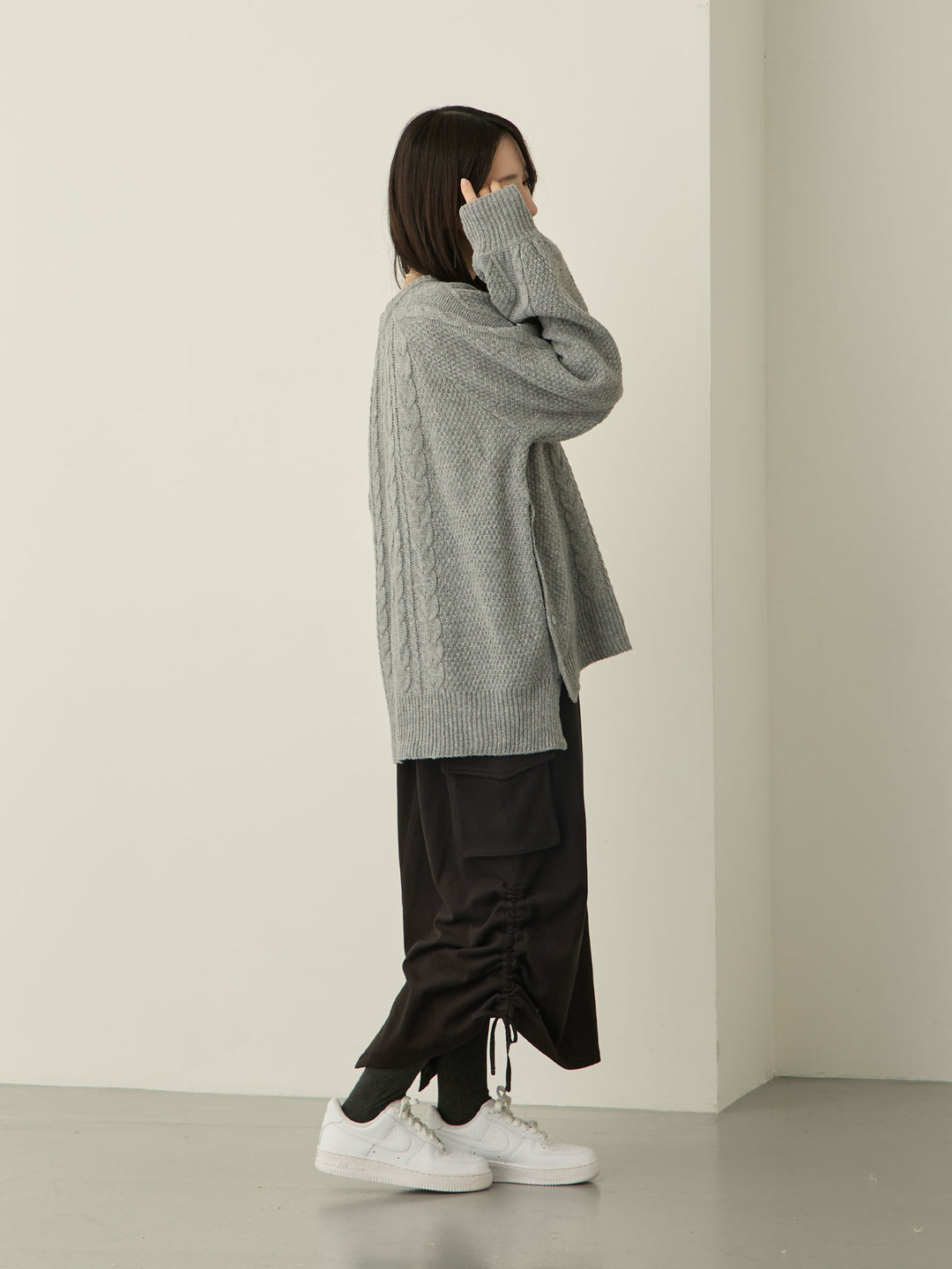 [Maternity/Postpartum] Fleece Cargo Skirt Black