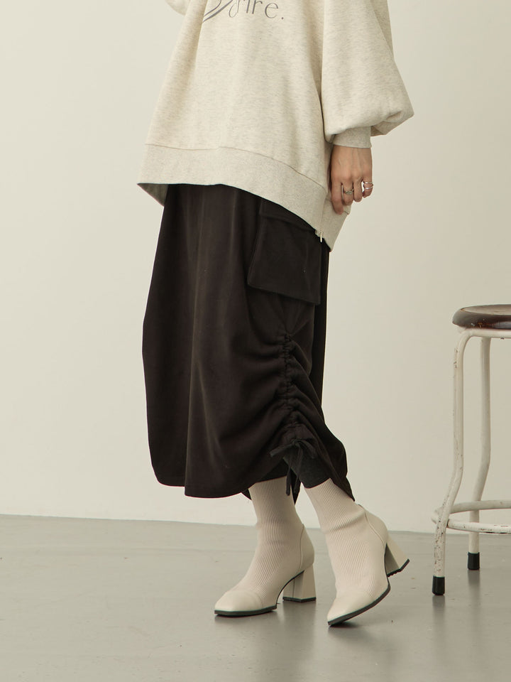 [Maternity/Postpartum] Fleece Cargo Skirt Black