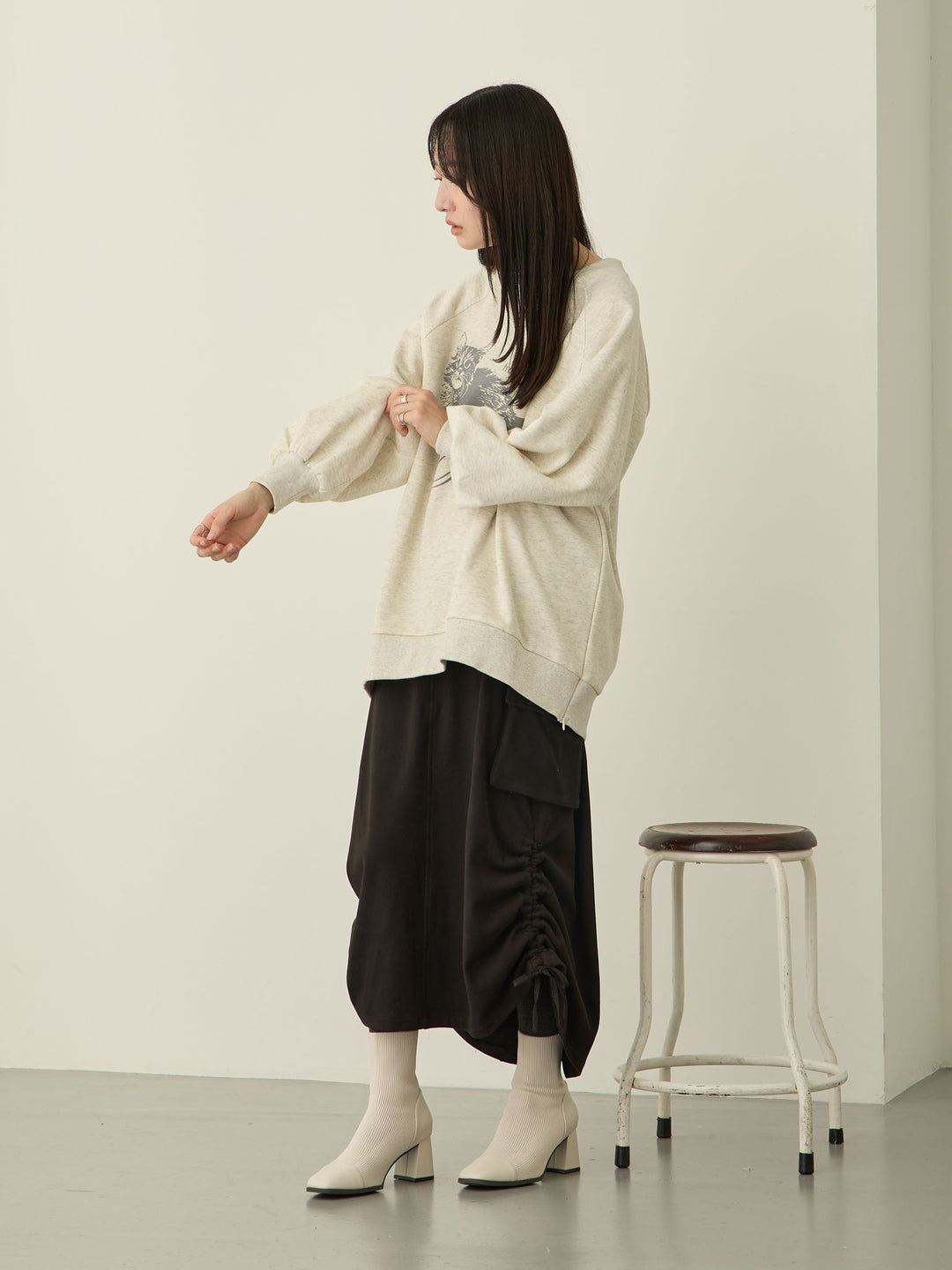 [Maternity/Postpartum] Fleece Cargo Skirt Black