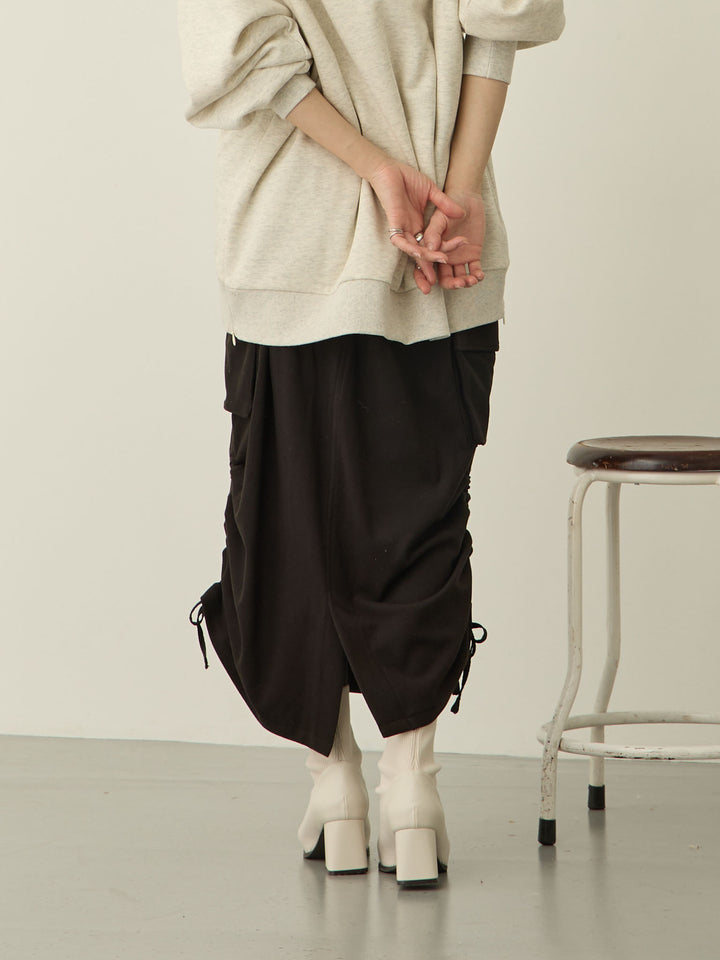 [Maternity/Postpartum] Fleece Cargo Skirt Black