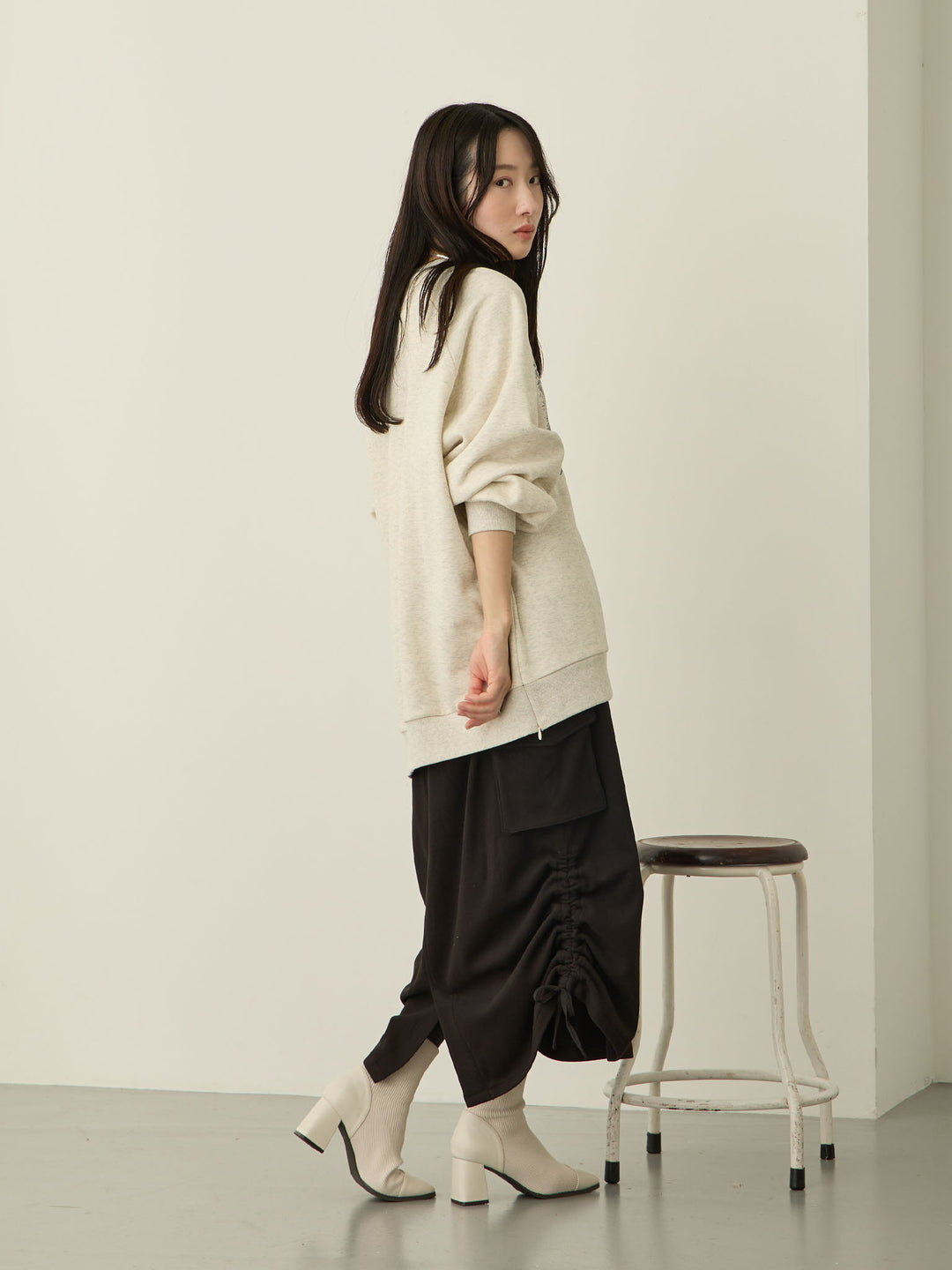 [Maternity/Postpartum] Fleece Cargo Skirt Black