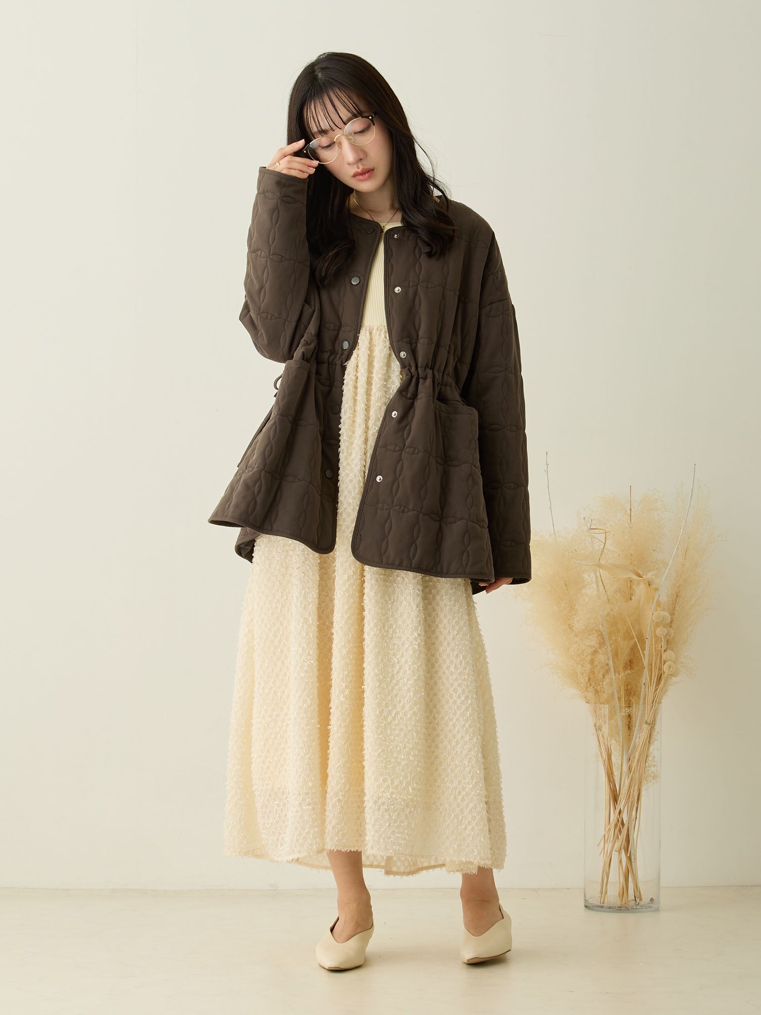 マタニティ・産後も使える】ダッカー付きオリジナルキルティングアウター Ecru – honono for mom&baby