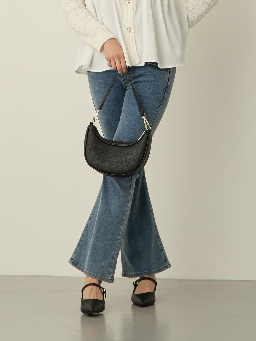 [Maternity/Postpartum] Stretch flare denim pants Blue