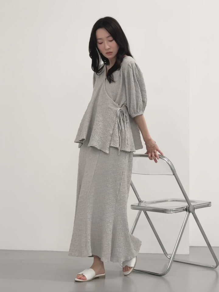 【マタニティ・産後】ストレッチマーメイドスカート Gray