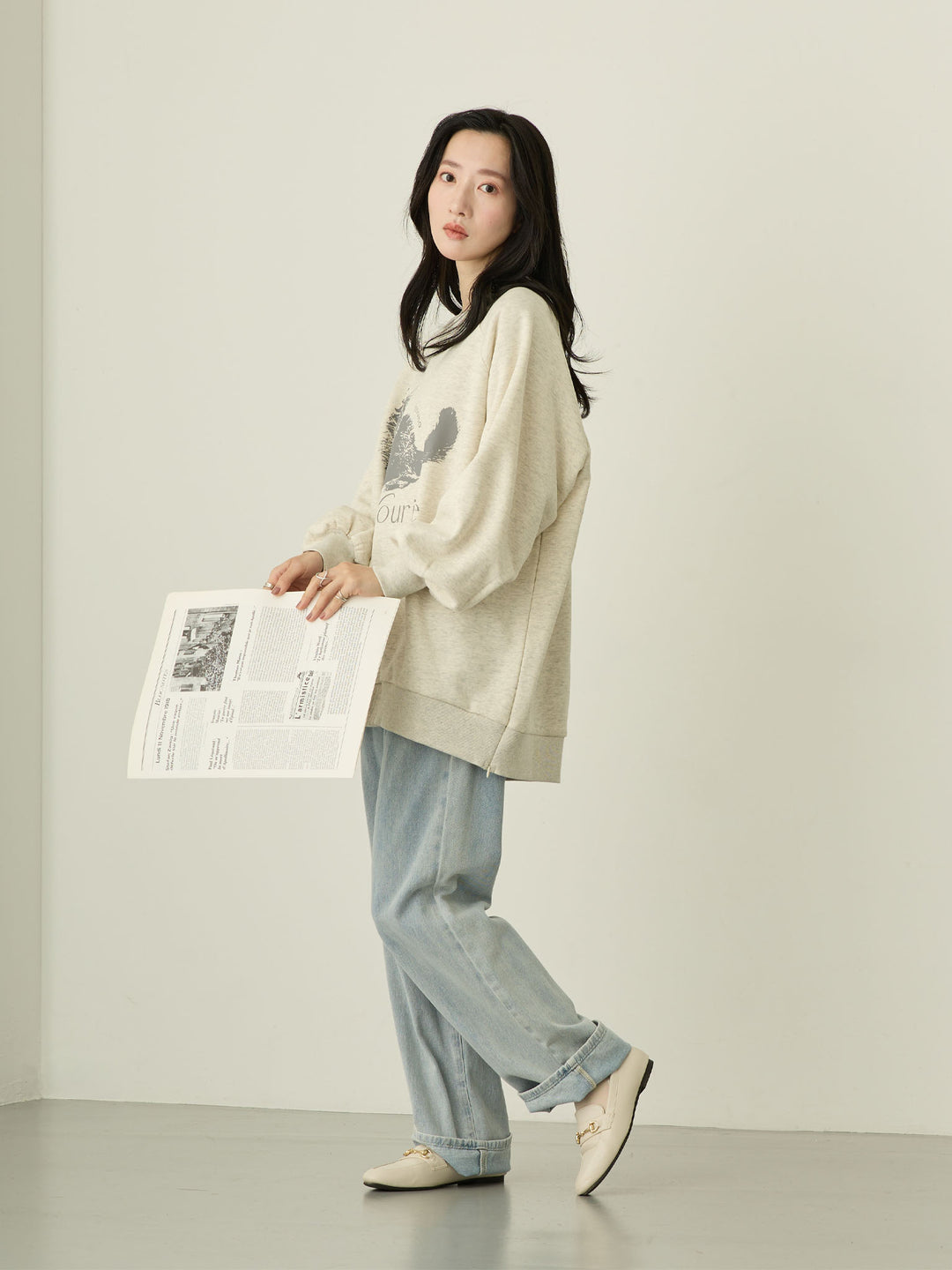 [Maternity] Ideal shape and color! maternity denim long length 