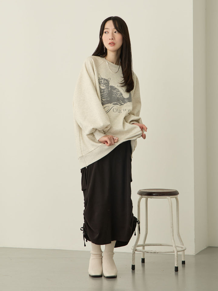 [Maternity/Postpartum] Fleece Cargo Skirt Black